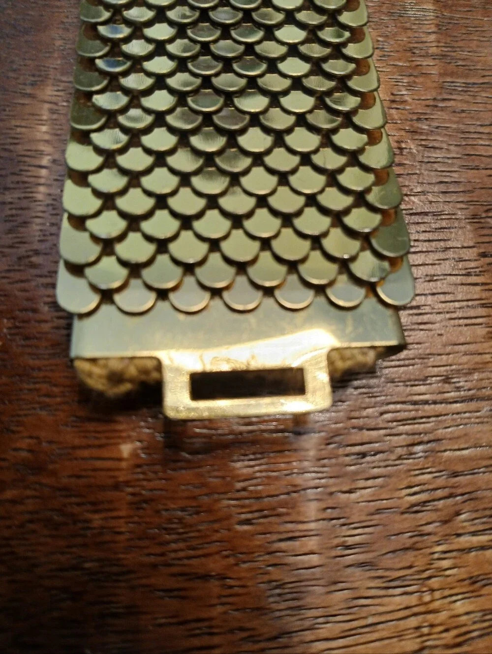 Vintage Snakescale Gold Tone Stretch Belt - Picture 7 of 8